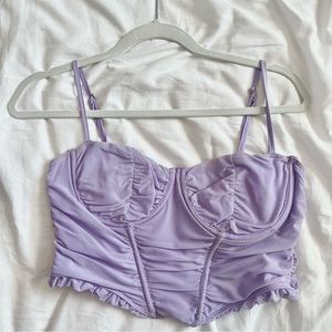 purple corset top size large tic toc